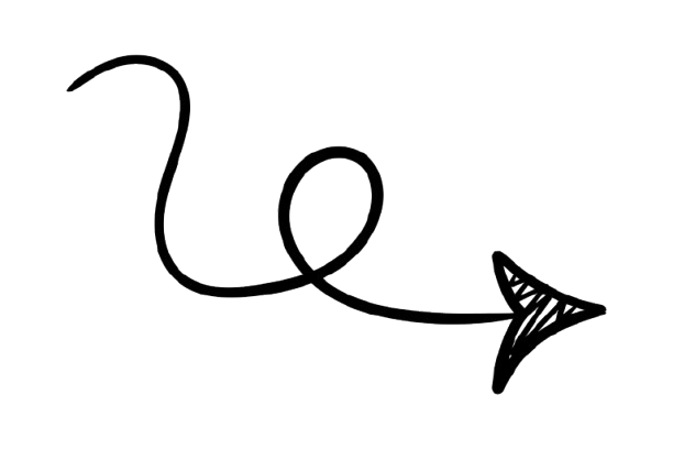 Curved right arrow - black