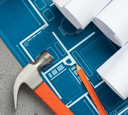 top-view-steel-hammer-with-other-construction-elements-tools